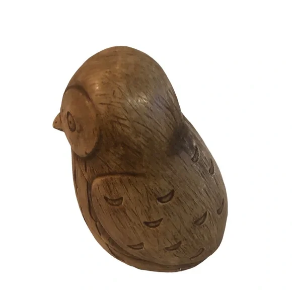 BROWN RESIN OWL FIGURINE - Picture 3 of 7